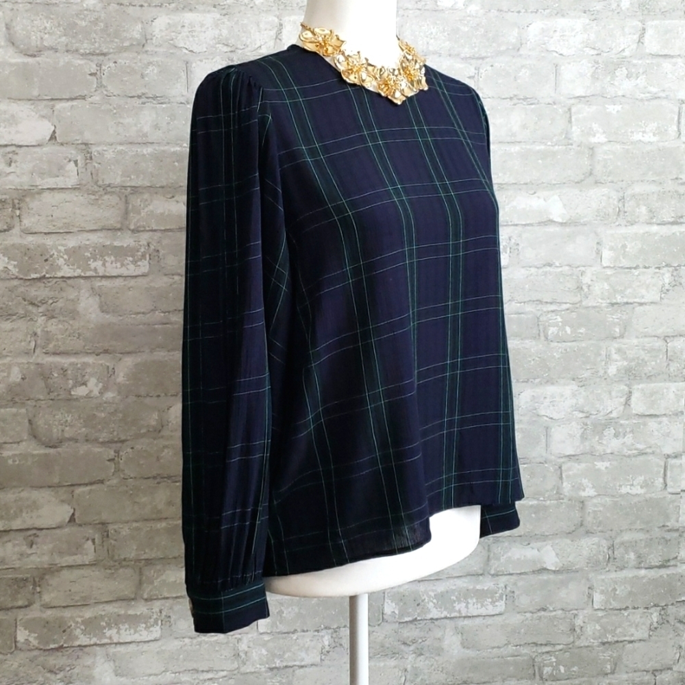 ZARA WOMEN Plaid Top, Size: Small, $25
